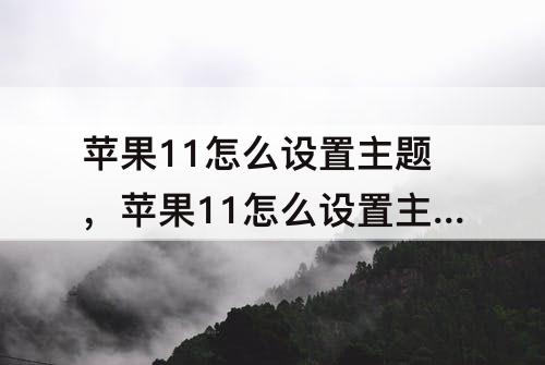 苹果11怎么设置主题，苹果11怎么设置主题界面