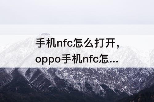 手机nfc怎么打开，oppo手机nfc怎么打开车门