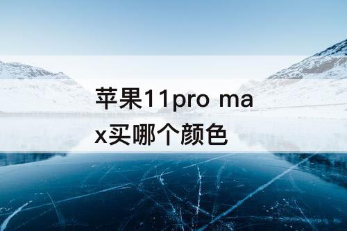 苹果11pro max买哪个颜色