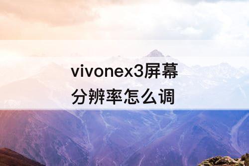 vivonex3屏幕分辨率怎么调