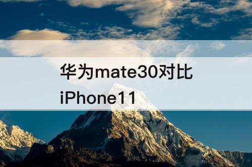 华为mate30对比iPhone11