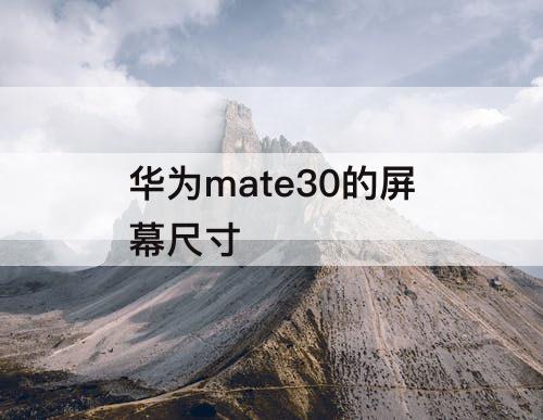 华为mate30的屏幕尺寸