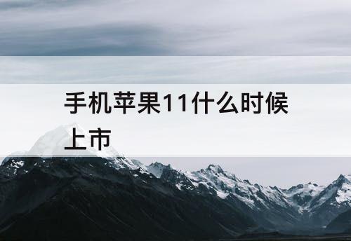 手机苹果11什么时候上市