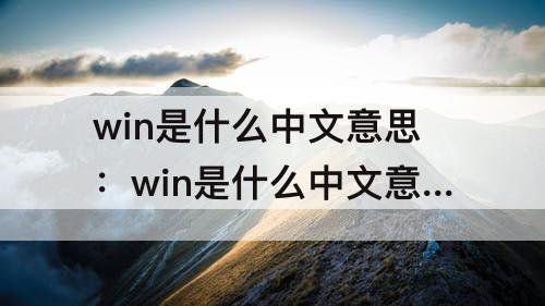 win是什么中文意思：win是什么中文意思动词