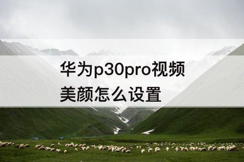 华为p30pro视频美颜怎么设置