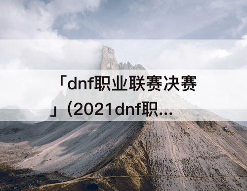 「dnf职业联赛决赛」(2021dnf职业联赛决赛几点开始)