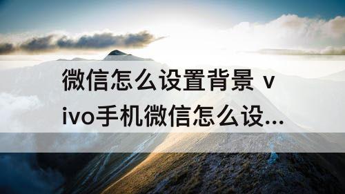 微信怎么设置背景 vivo手机微信怎么设置背景墙