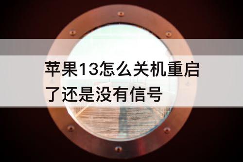 苹果13怎么关机重启了还是没有信号