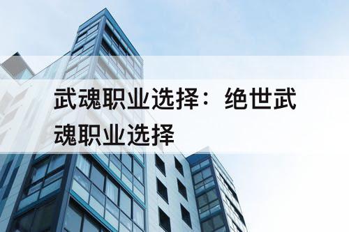 武魂职业选择：绝世武魂职业选择