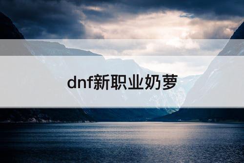 dnf新职业奶萝