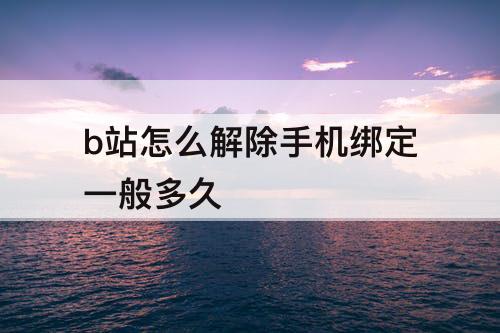 b站怎么解除手机绑定一般多久
