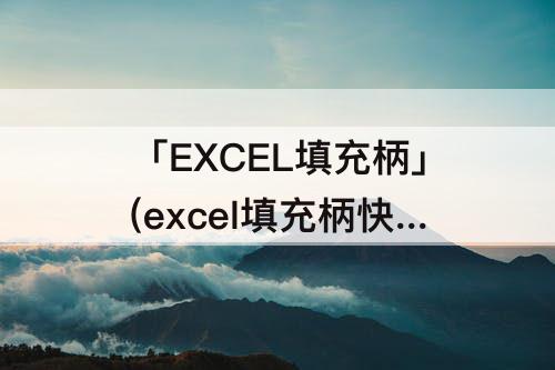 「EXCEL填充柄」(excel填充柄快速填充)