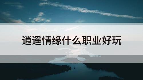 逍遥情缘什么职业好玩