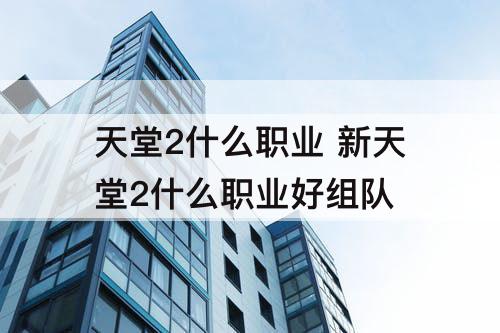 天堂2什么职业 新天堂2什么职业好组队