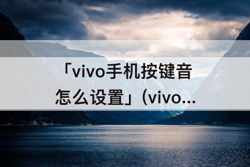 「vivo手机按键音怎么设置」(vivo手机按键音怎么设置关闭)