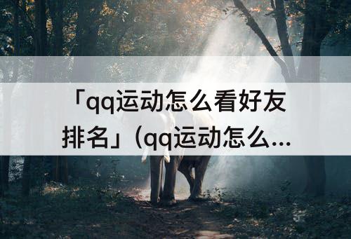 「qq运动怎么看好友排名」(qq运动怎么看好友排名了)