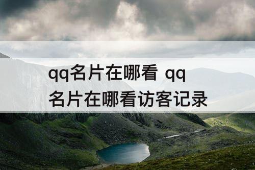 qq名片在哪看 qq名片在哪看访客记录