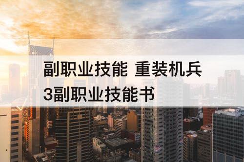 副职业技能 重装机兵3副职业技能书