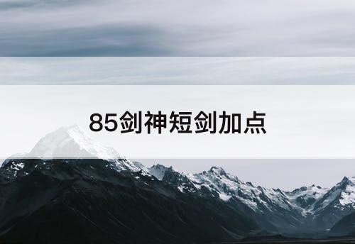 85剑神短剑加点