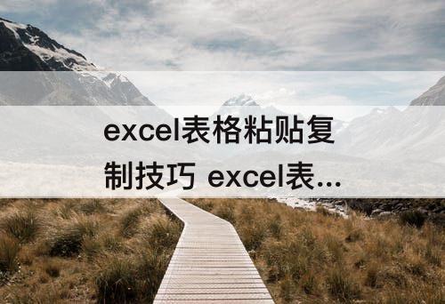 excel表格粘贴复制技巧 excel表格粘贴复制技巧视频