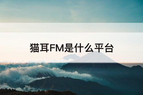 猫耳FM是什么平台