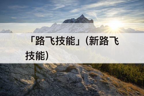 「路飞技能」(新路飞技能)