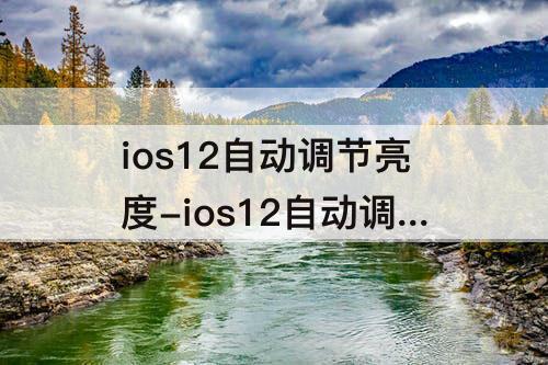 ios12自动调节亮度-ios12自动调节亮度总失灵