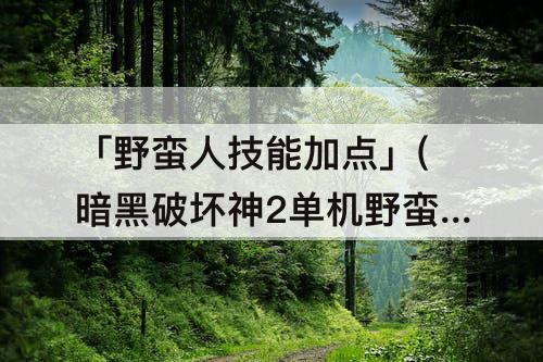 「野蛮人技能加点」(暗黑破坏神2单机野蛮人技能加点攻略)