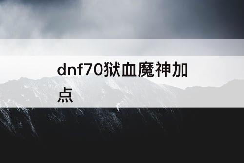 dnf70狱血魔神加点