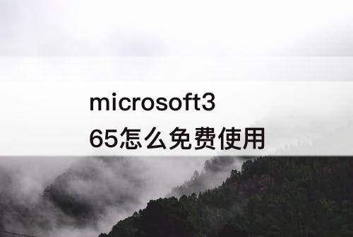 microsoft365怎么免费使用