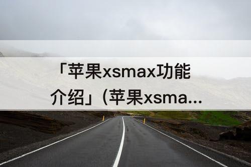 「苹果xsmax功能介绍」(苹果xsmax功能介绍视频)