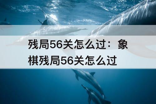 残局56关怎么过：象棋残局56关怎么过