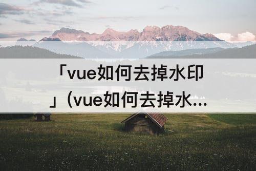 「vue如何去掉水印」(vue如何去掉水印程序星球)