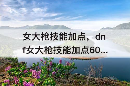 女大枪技能加点，dnf女大枪技能加点60级