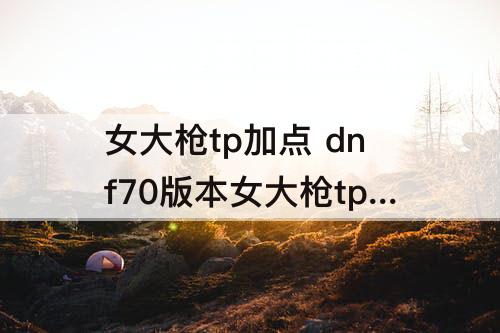 女大枪tp加点 dnf70版本女大枪tp加点