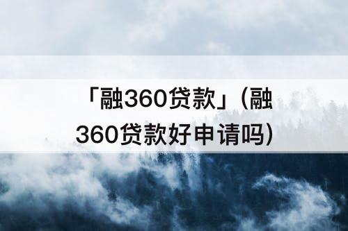 「融360贷款」(融360贷款好申请吗)