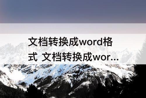 文档转换成word格式 文档转换成word格式后页面不对