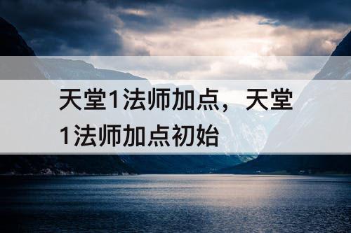 天堂1法师加点，天堂1法师加点初始