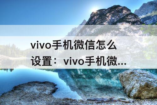 vivo手机微信怎么设置：vivo手机微信怎么设置指纹支付