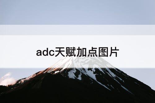 adc天赋加点图片