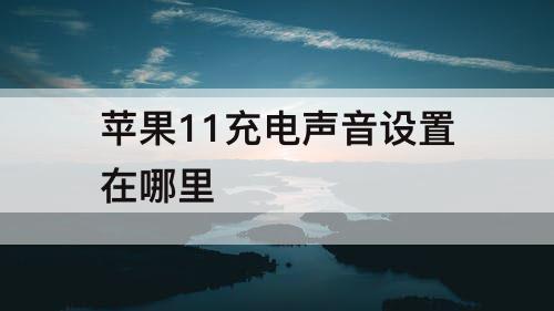 苹果11充电声音设置在哪里