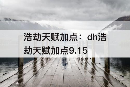 浩劫天赋加点：dh浩劫天赋加点9.15