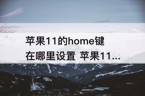 苹果11的home键在哪里设置 苹果11的home键在哪里设置出来