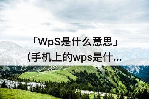 「WpS是什么意思」(手机上的wps是什么意思)