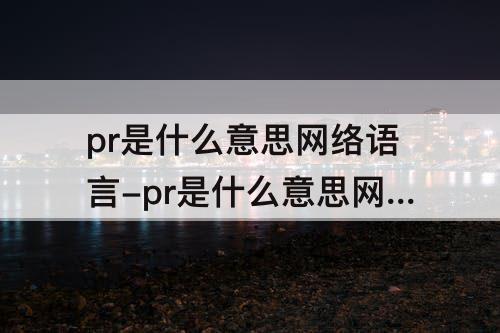 pr是什么意思网络语言-pr是什么意思网络语言qq