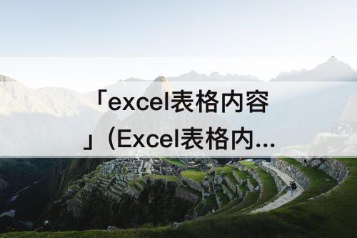 「excel表格内容」(Excel表格内容自适应)