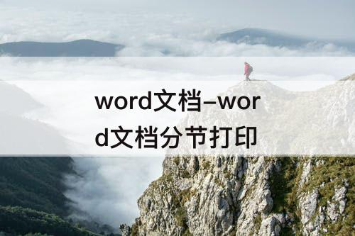 word文档-word文档分节打印