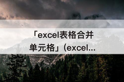 「excel表格合并单元格」(excel表格合并单元格拆分后快速填充)