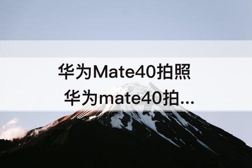 华为Mate40拍照 华为mate40拍照能放大多少倍