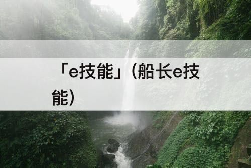 「e技能」(船长e技能)